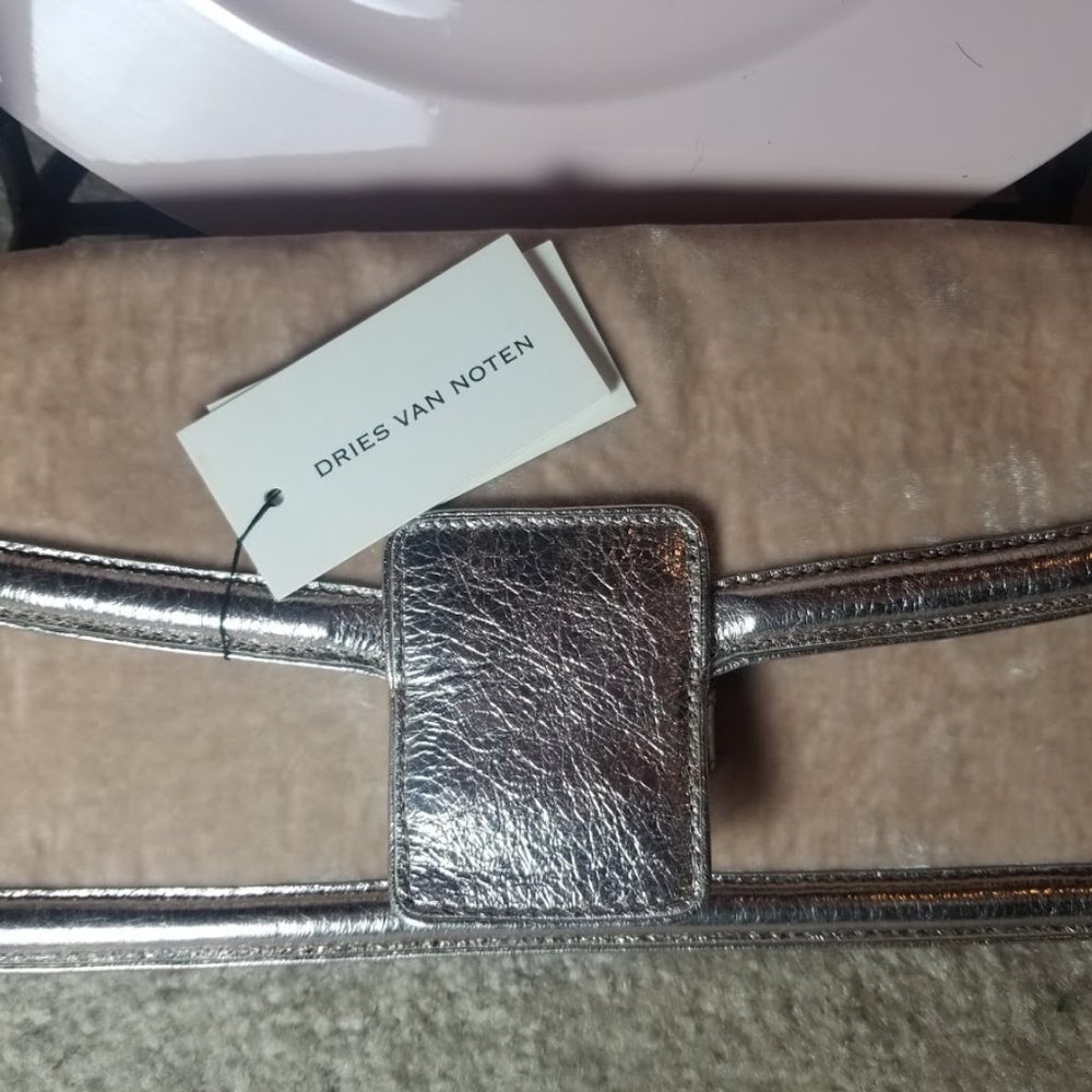 Dries Van Noten Metallic Velvet Clutch - Picture 2 of 7